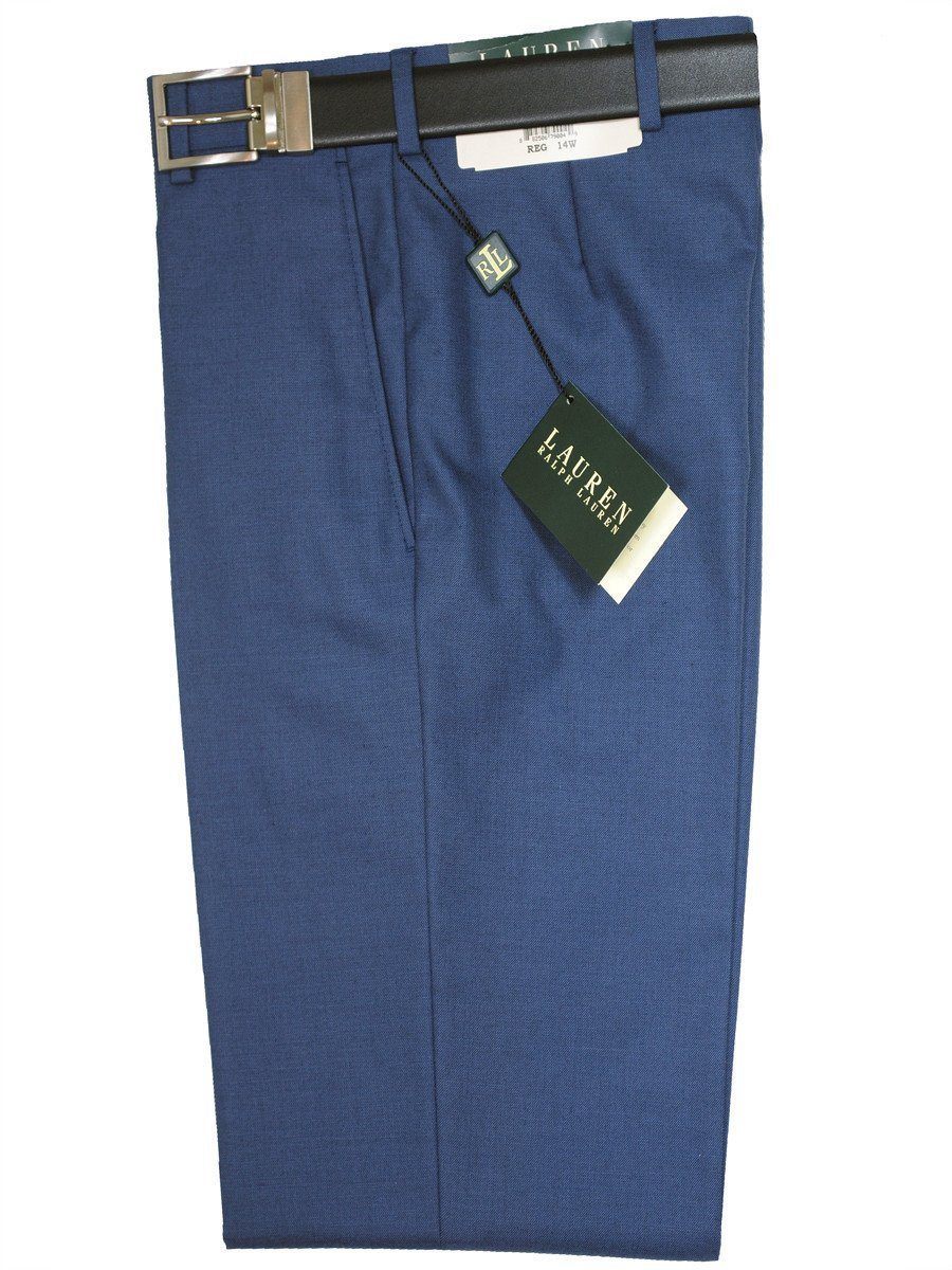 Lauren Ralph Lauren 16268P Medium Blue Boy's Suit Separate Pant - Solid Gabardine - 65% Polyester / 35% Rayon