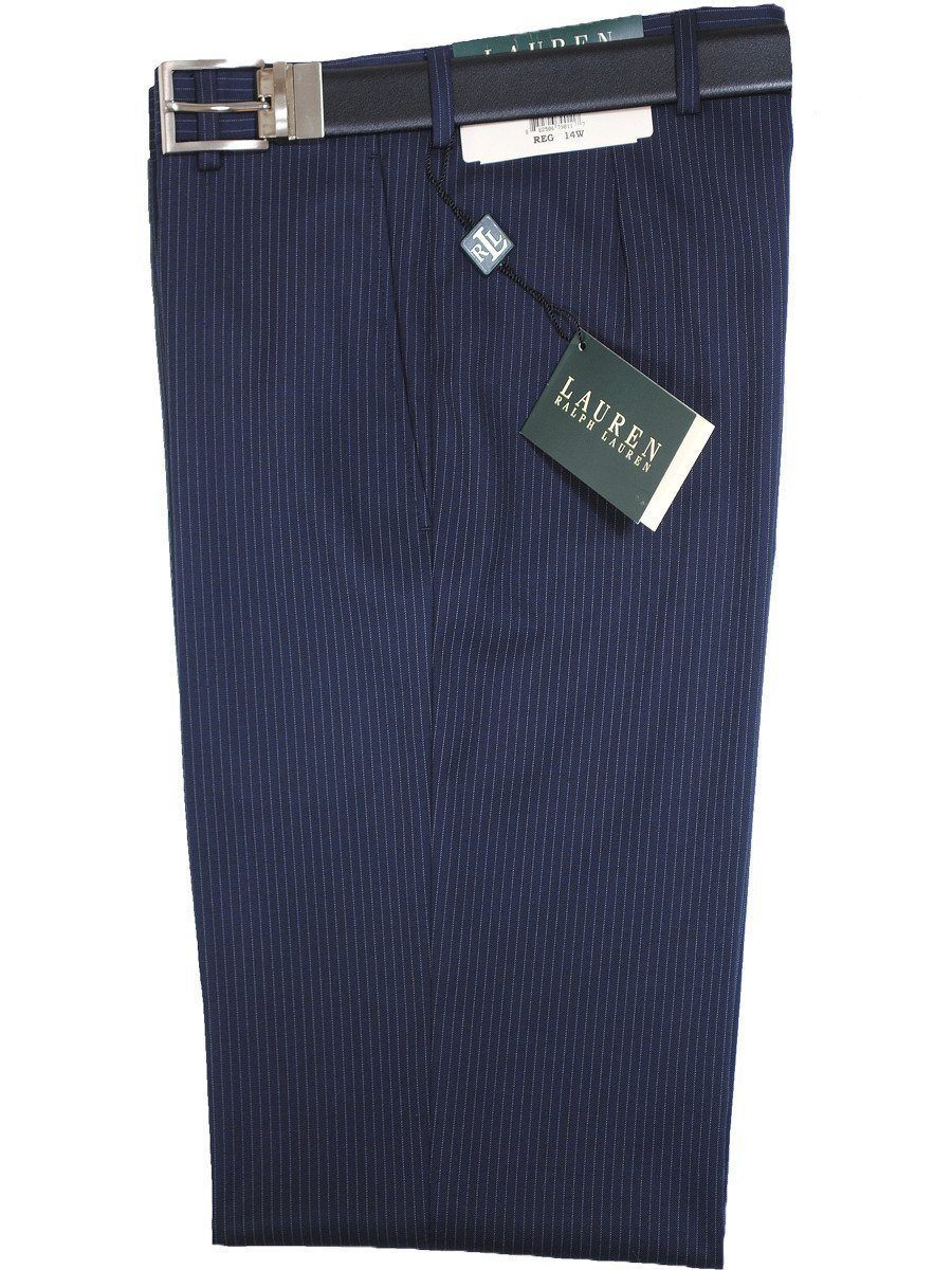 Lauren Ralph Lauren 16275P Navy Boy's Suit Separate Pant - Stripe - 65% Polyester / 35% Rayon