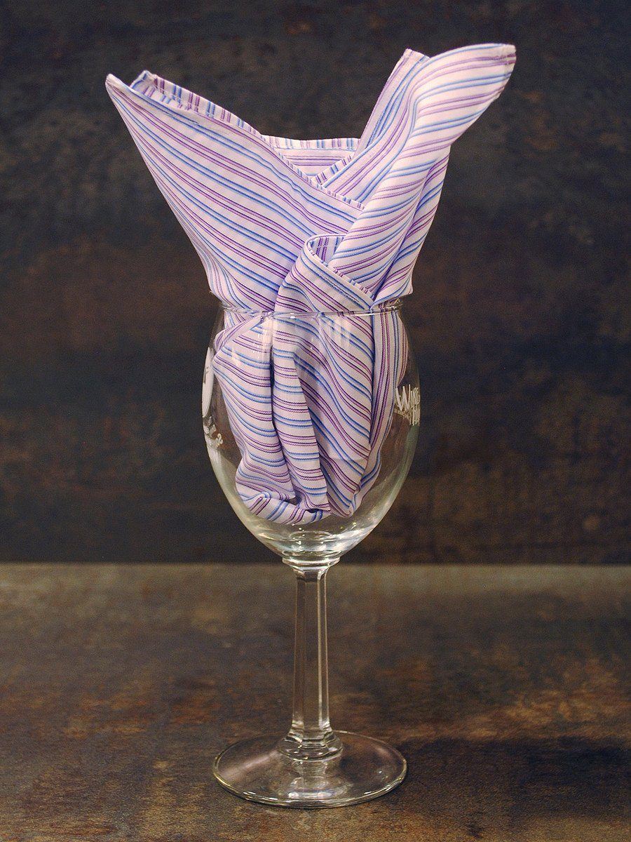 Boy's Pocket Square 16415 White/Pink/Purple/Blue Stripe