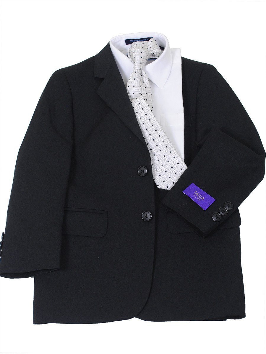 Tallia 16583 65% Polyester/35% Rayon Boy's Suit - Solid Gabardine - Black