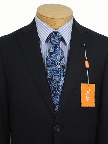 Image of Tallia 16645 Black Boy's Suit - Tonal Stripe - 100% Tropical Worsted Wool - Peak Lapel - Pick Stitching - Lined