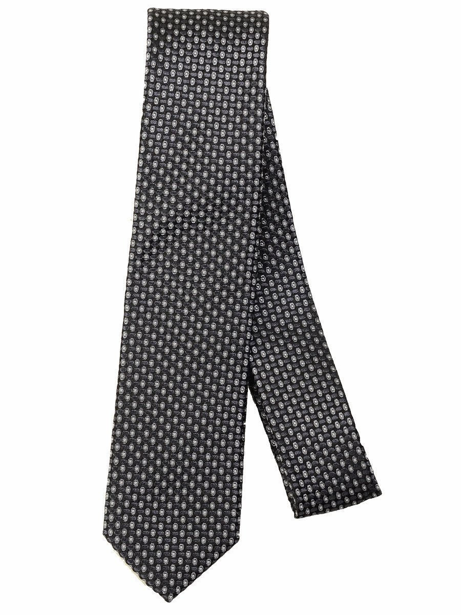 Heritage House 17260 Black / Silver / Grey Boy's Skinny Tie - 100% Silk Woven