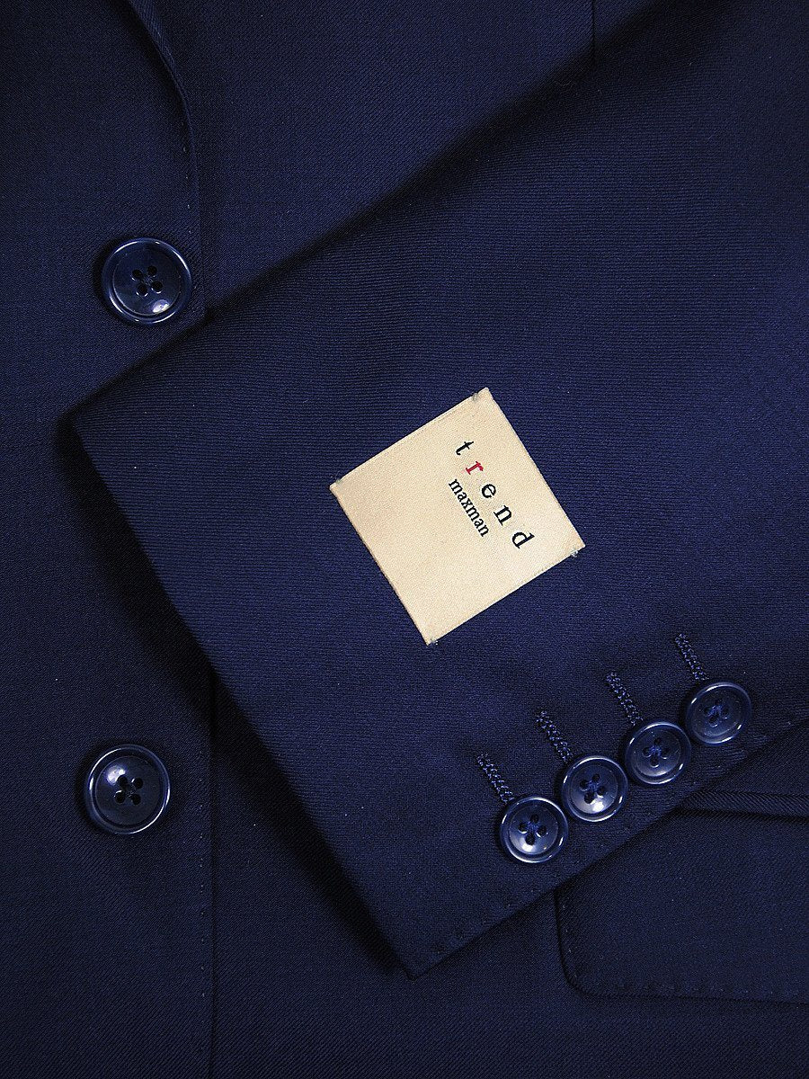 Trend by Maxman 17298 Blue Skinny Fit Young Man's Suit Separate Jacket - Solid Gabardine - 100% Tropical Worsted Super 140 Wool - Lined Young Mens Suit Separate Jacket Maxman