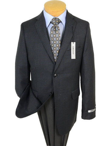 Image of DKNY 17651 Charcoal / Blue Boy's Sport Coat - Check - 100% Tropical Worsted Wool Boys Sport Coat DKNY 