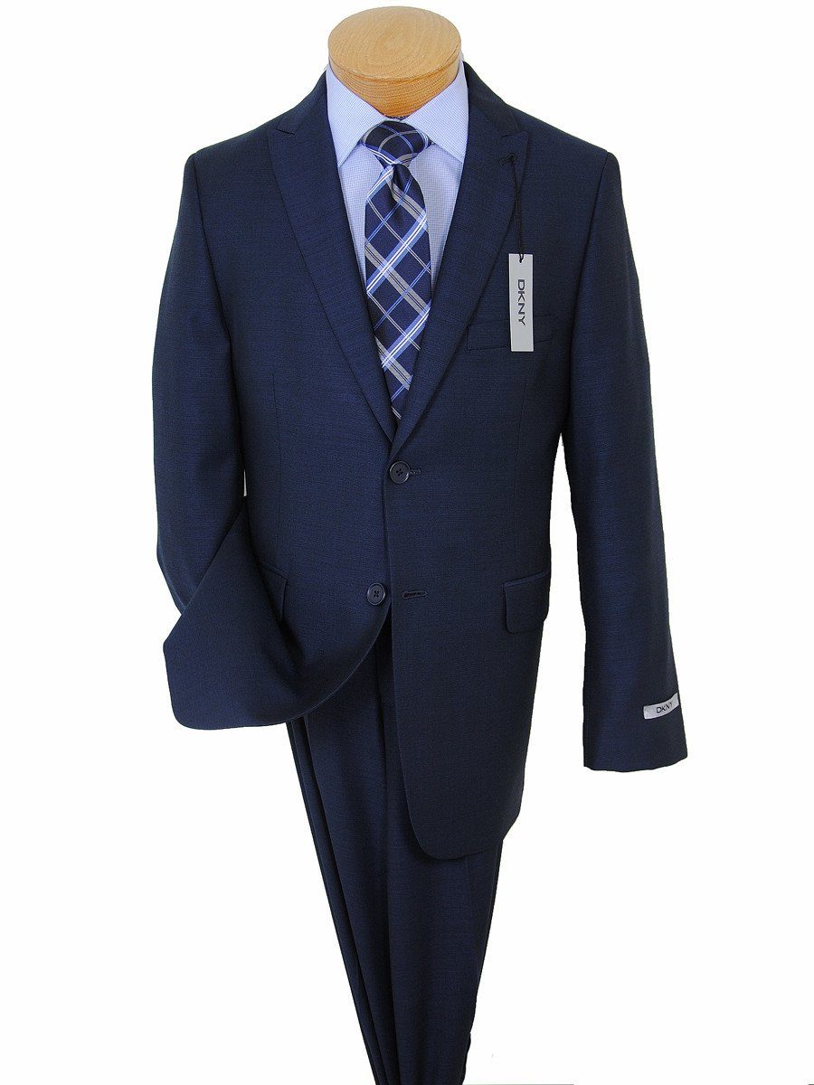 DKNY 17658 100% Wool Boy's 2-Piece Suit - Weave - 2-Button Single Breasted Jacket, Plain Front Pant Boys Suit DKNY 