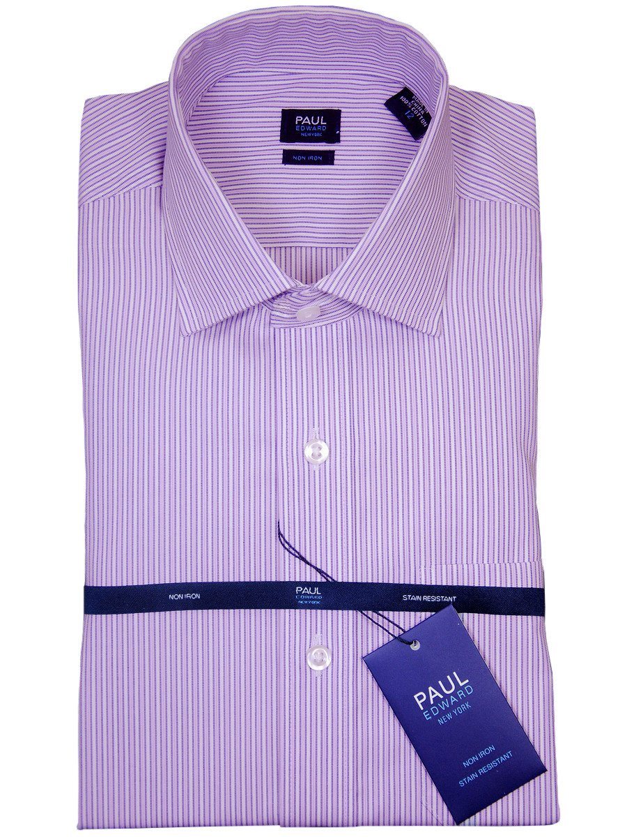 Paul Edward 17749 100% Cotton Boy's Dress Shirt - Stripe - Lilac, Long Sleeve Boys Dress Shirt Paul Edward 
