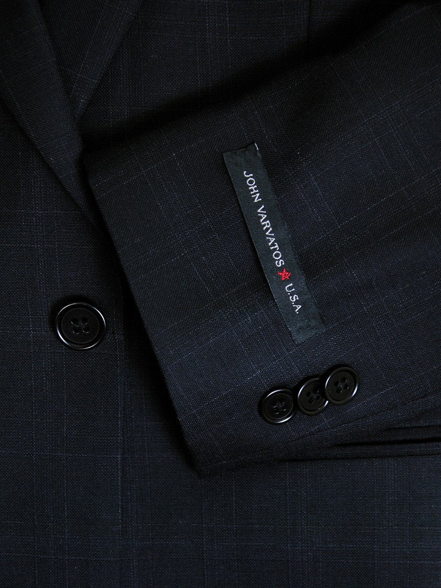 John Varvatos 17794 100% Tropical Worsted Wool Boy's 2-Piece Suit - Plaid - Black, 1-Button Single Breasted, Plain Front Pant Boys Suit John Varvatos