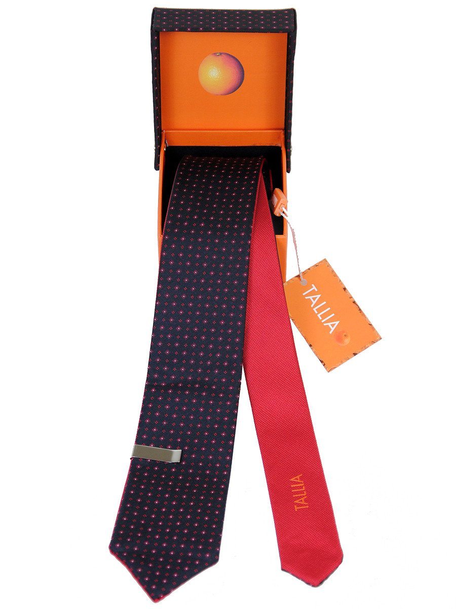 Boy's Skinny Tie 17981 Black/Red Reversible Boys Tie Tallia 