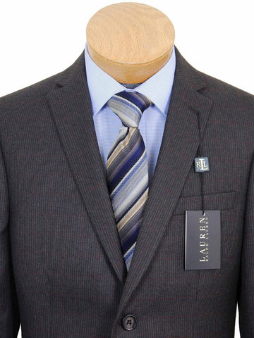 Image of Lauren Ralph Lauren 18141 65% Polyester / 35% Rayon Boy's Sportcoat - Muted Plaid with Burgundy - Brown / Black, 2-Button Single Breasted Boys Sport Coat Lauren 