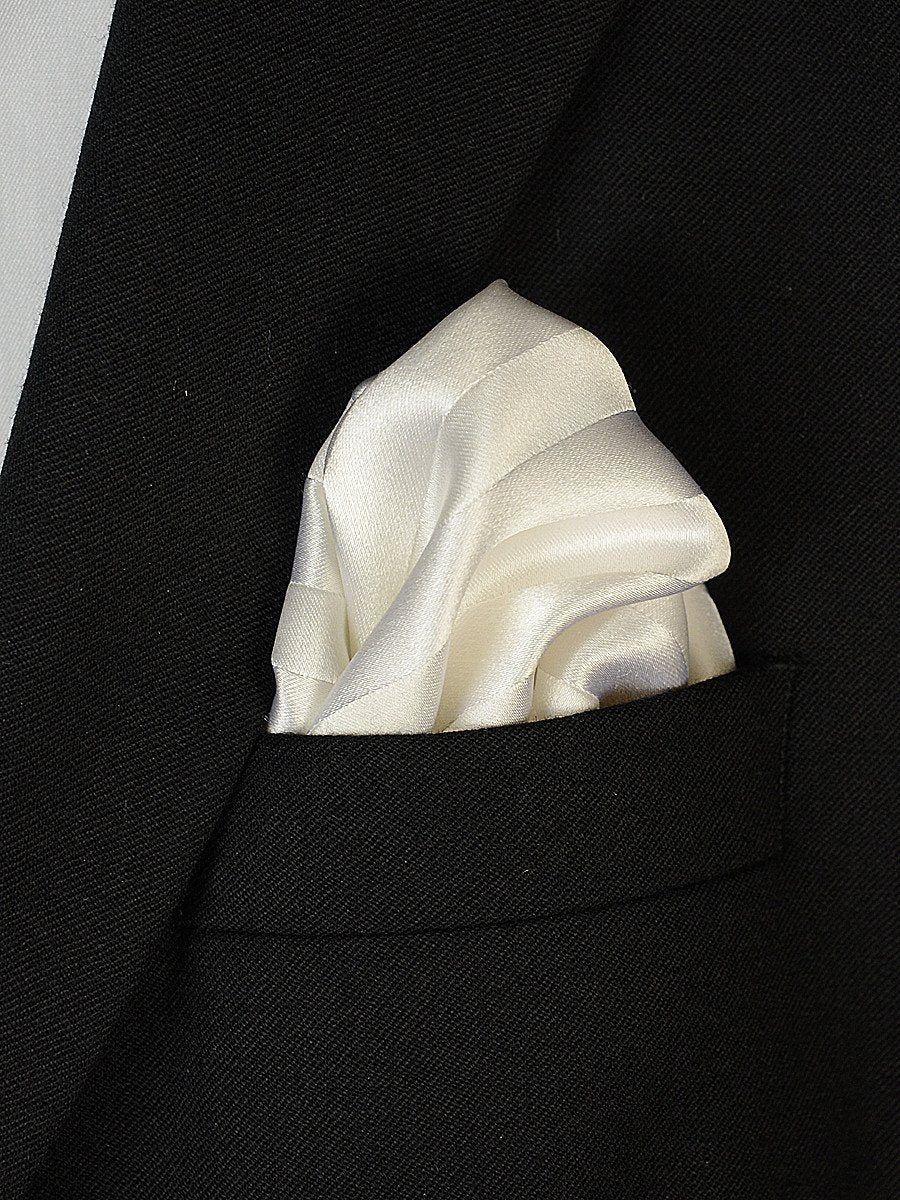 Boy's Pocket Square 18609 White Tonal Stripe Boys Pocket Square Heritage House