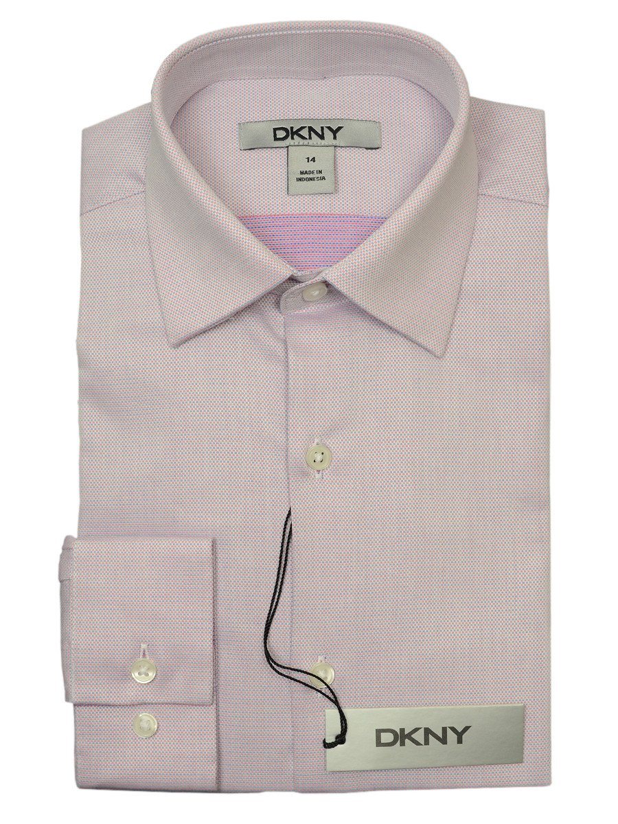 DKNY 18678 100% Cotton Boy's Dress Shirt - Weave - Rose, Long Sleeve Boys Dress Shirt DKNY 