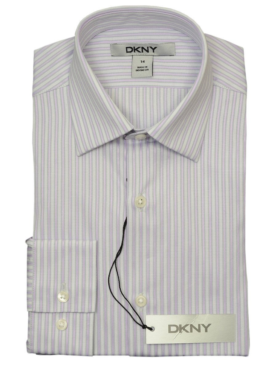 DKNY 18684 100% Cotton Boy's Dress Shirt - Stripe - Pink, Long Sleeve Boys Dress Shirt DKNY 