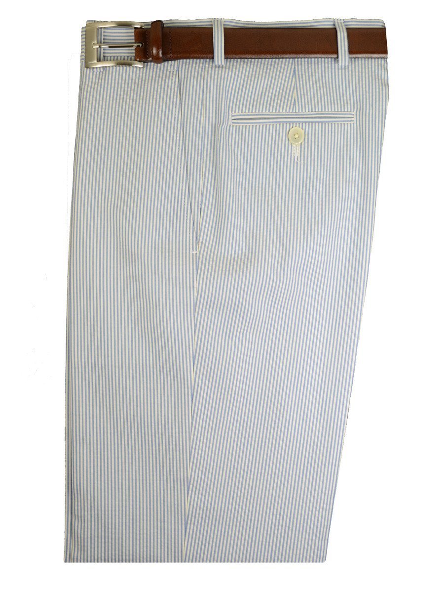 Lauren Ralph Lauren 18719P 100% Cotton Boy's Suit Separate Pant - Seersucker Stripe -Blue/White, Plain Front Boys Suit Separate Pant Lauren 