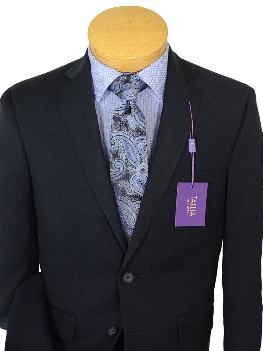Tallia Purple 19092 65% Polyester / 35% Rayon Boy's 2-Piece Suit - Navy Solid - 2-Button Single Breasted Jacket, Plain Front Pant Boys Suit Tallia 