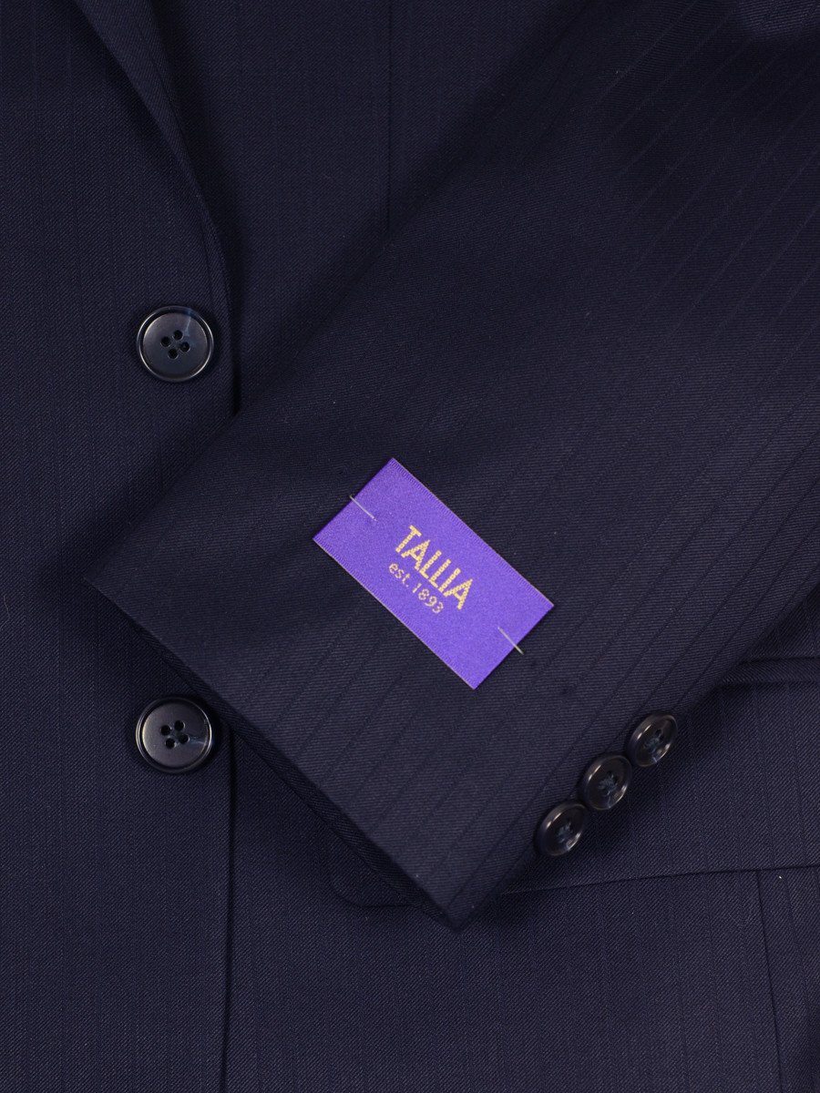 Tallia Purple 19108 65% Wool/ 35% Polyester Boy's 2-Piece Suit - Tonal Stripe - Navy, 2-Button Single Breasted Jacket, Plain Front Pant Boys Suit Tallia