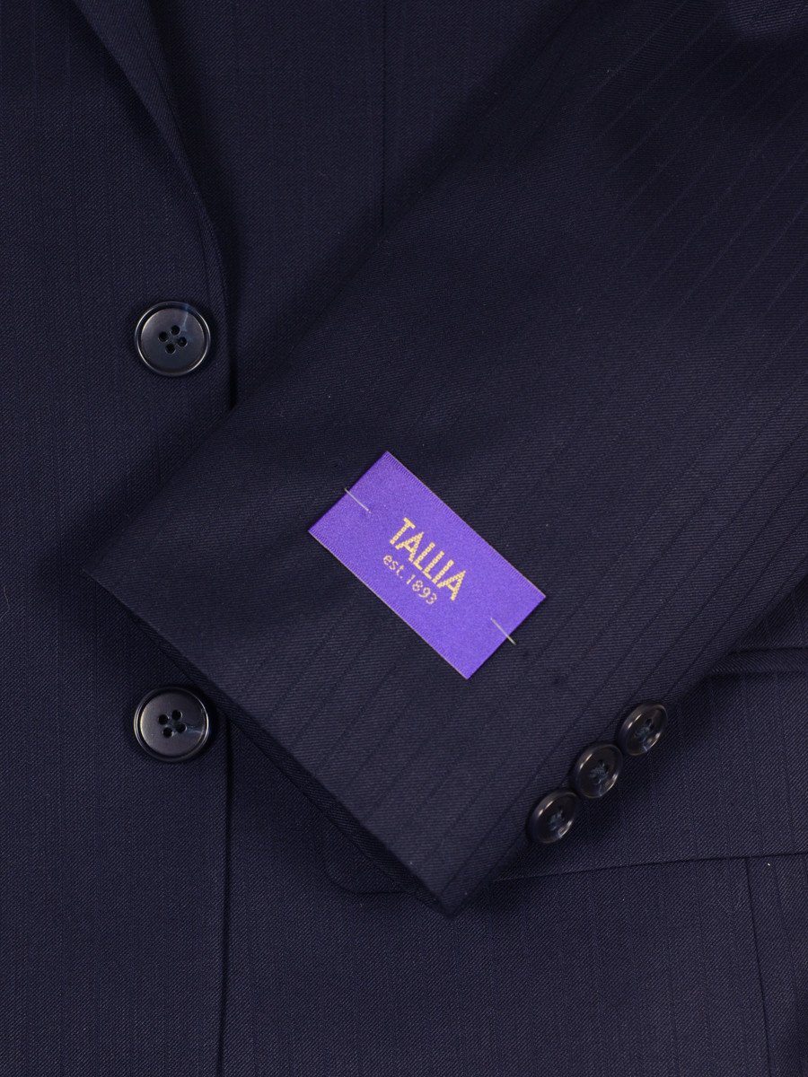 Tallia Purple 19108 65% Wool/ 35% Polyester Boy's 2-Piece Suit - Tonal Stripe - Navy, 2-Button Single Breasted Jacket, Plain Front Pant Boys Suit Tallia 