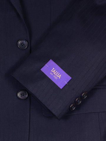 Image of Tallia Purple 19108 65% Wool/ 35% Polyester Boy's 2-Piece Suit - Tonal Stripe - Navy, 2-Button Single Breasted Jacket, Plain Front Pant Boys Suit Tallia 