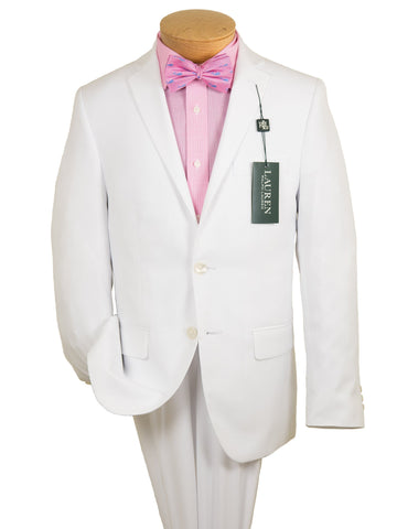 Image of Lauren Ralph Lauren 19160 100% Polyester Boy's Suit Separate Jacket - Seersucker Tonal Stripe - White, 2-Button Single Breasted Boys Suit Separate Jacket Lauren 