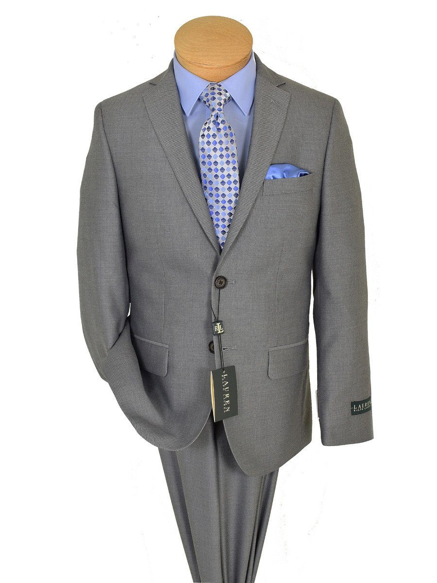 Lauren Ralph Lauren 19167 65% Polyester/ 35% Rayon Boy's Suit Separate Jacket - Weave - Light Gray, 2-Button Single Breasted Boys Suit Separate Jacket Lauren 