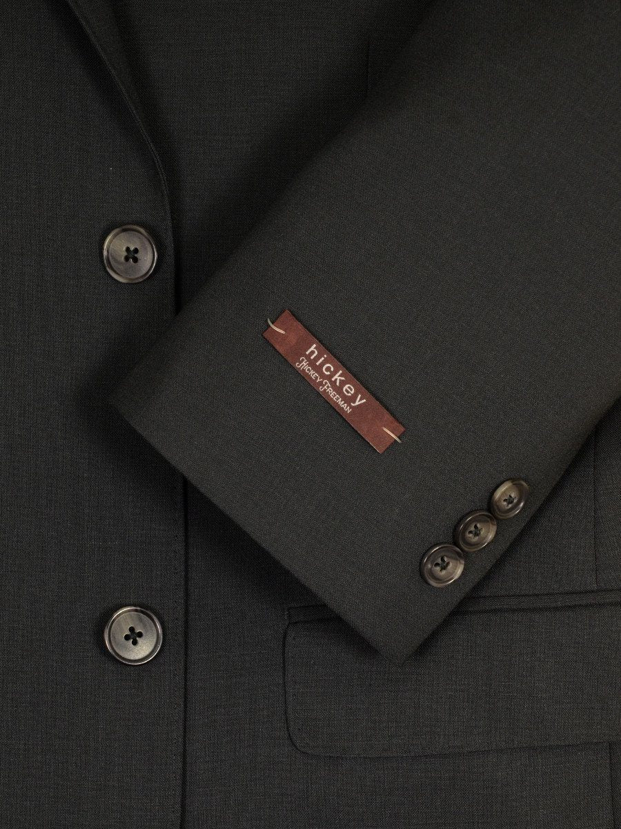 Hickey Freeman 19342 98% Wool / 2% Elastane Boy's 2-Piece Suit - Solid Gray- 2-Button Single Breasted Jacket, Plain Front Pant Boys Suit Hickey