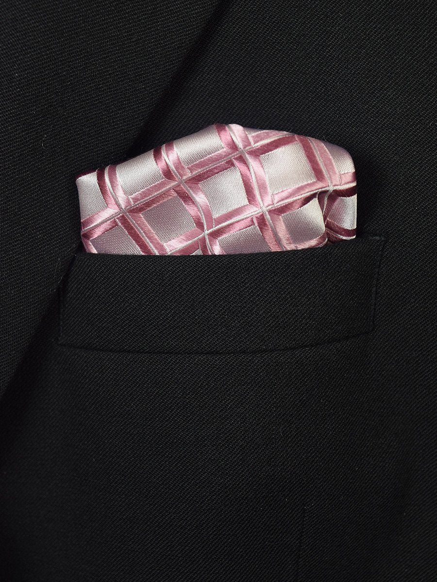 Boy's Pocket Square 19402 Pink/Silver Neat Boys Pocket Square Heritage House 