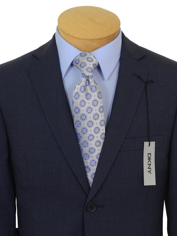 Image of DKNY 19423 100% Wool Boy's 2-Piece Suit - Mini Check - 2- Button Single Breasted Jacket, Plain Front Pant Boys Suit DKNY 
