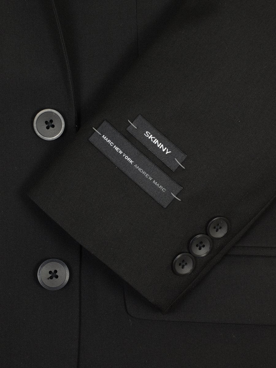 Andrew Marc 19443 Skinny Fit-Boy's Suit- Solid Gabardine-Black Boys Suit Andrew Marc