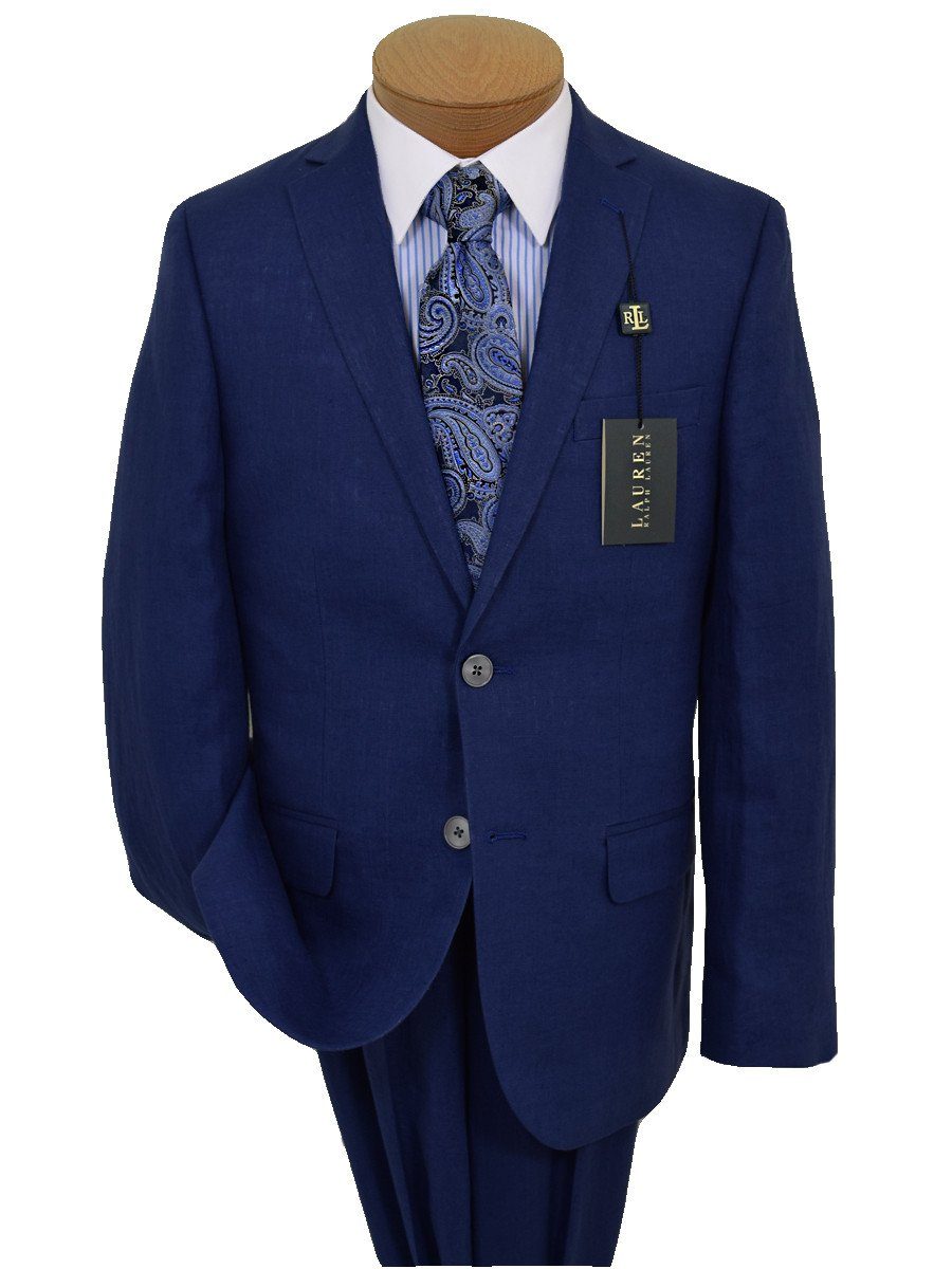 Lauren Ralph Lauren 19520 100% Linen Boy's Suit Separate Jacket - Linen - Blue, 2-Button Single Breasted Boys Suit Separate Jacket Lauren 