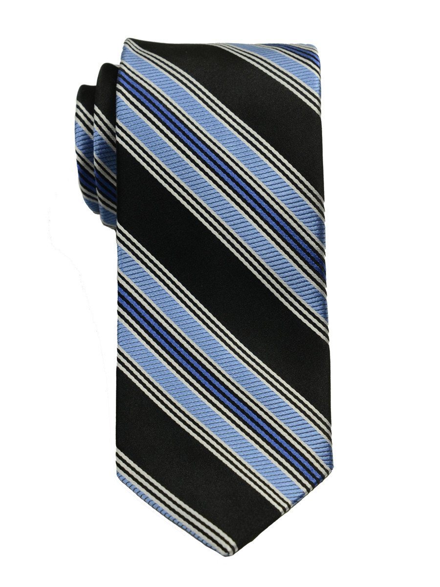 Heritage House 19783 100% Woven Silk Boy's Tie - Stripe - Black/Blue Boys Tie Heritage House
