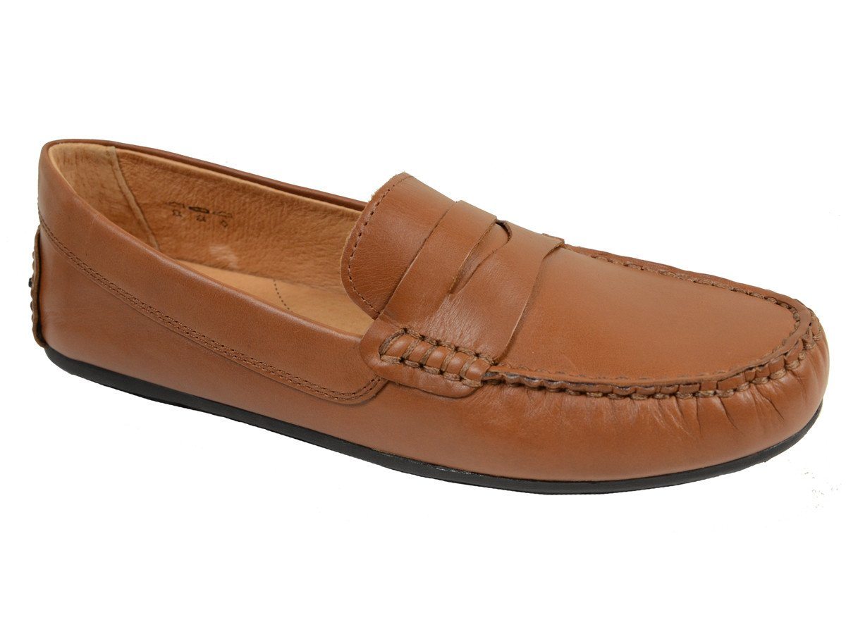 Umi 20032 100% Leather and Lining Boy's Loafer Shoes - Driving Penny - Cogn, Man-made Outsole Boys Shoes Umi