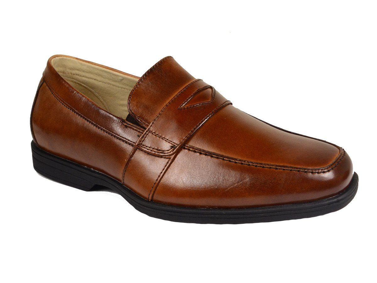 Florsheim 20158 Leather Boy's Dress Shoes - Penny Loafer - Cogn, Leather Lining Boys Shoes Florsheim