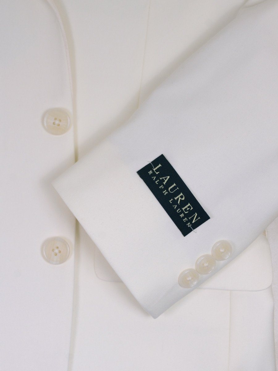 Lauren Ralph Lauren 20222 80% Polyester / 20% Rayon Boy's Sport Coat/ Dinner Jacket - Solid Gabardine - Cream, 2-Button Single Breasted Boys Sportcoat Lauren