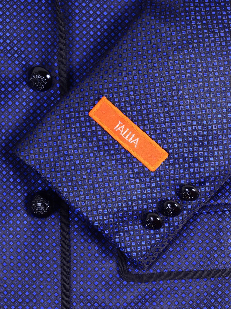 Tallia 20227 100% Polyester Boy's Sport Coat - Neat - Blue/Black, 2-Button Single Breasted Boys Sportcoat Tallia