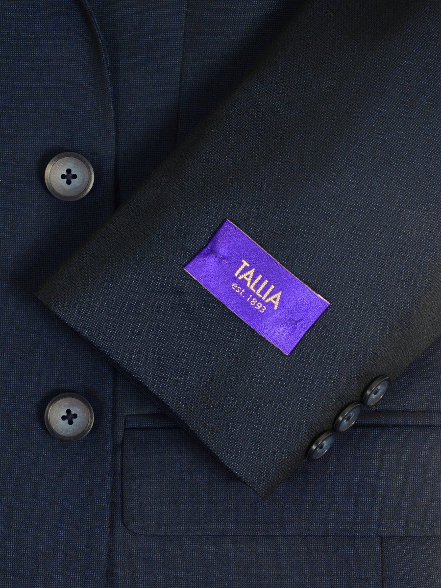 Tallia Purple 20235 70% Wool/ 30% Polyester Boy's 2-piece Suit - Sharkskin - Blue - 2-Button Single Breasted Jacket, Plain Front Pant Boys Suit Tallia