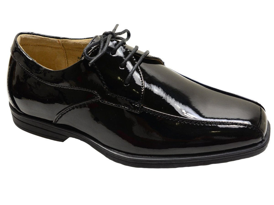 Florsheim 20862 Black Patent Leather Boy's Shoes - Bicycle Toe - Lace-Up, Leather and Lining Boys Shoes Florsheim 