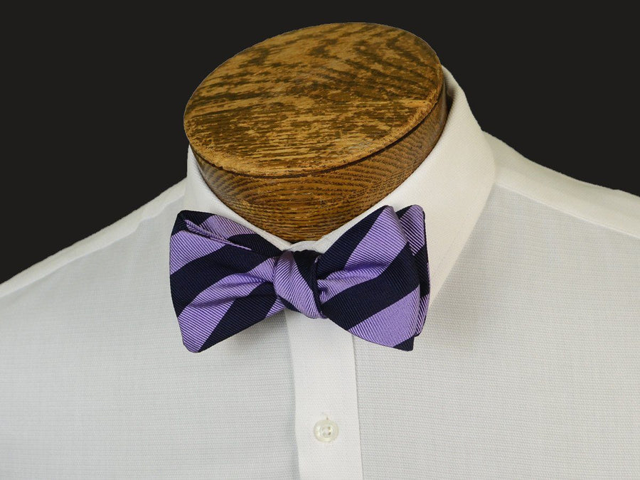 Boy's Bow Tie 20902 Lavender/Navy Stripe Boys Bow Tie High Cotton 