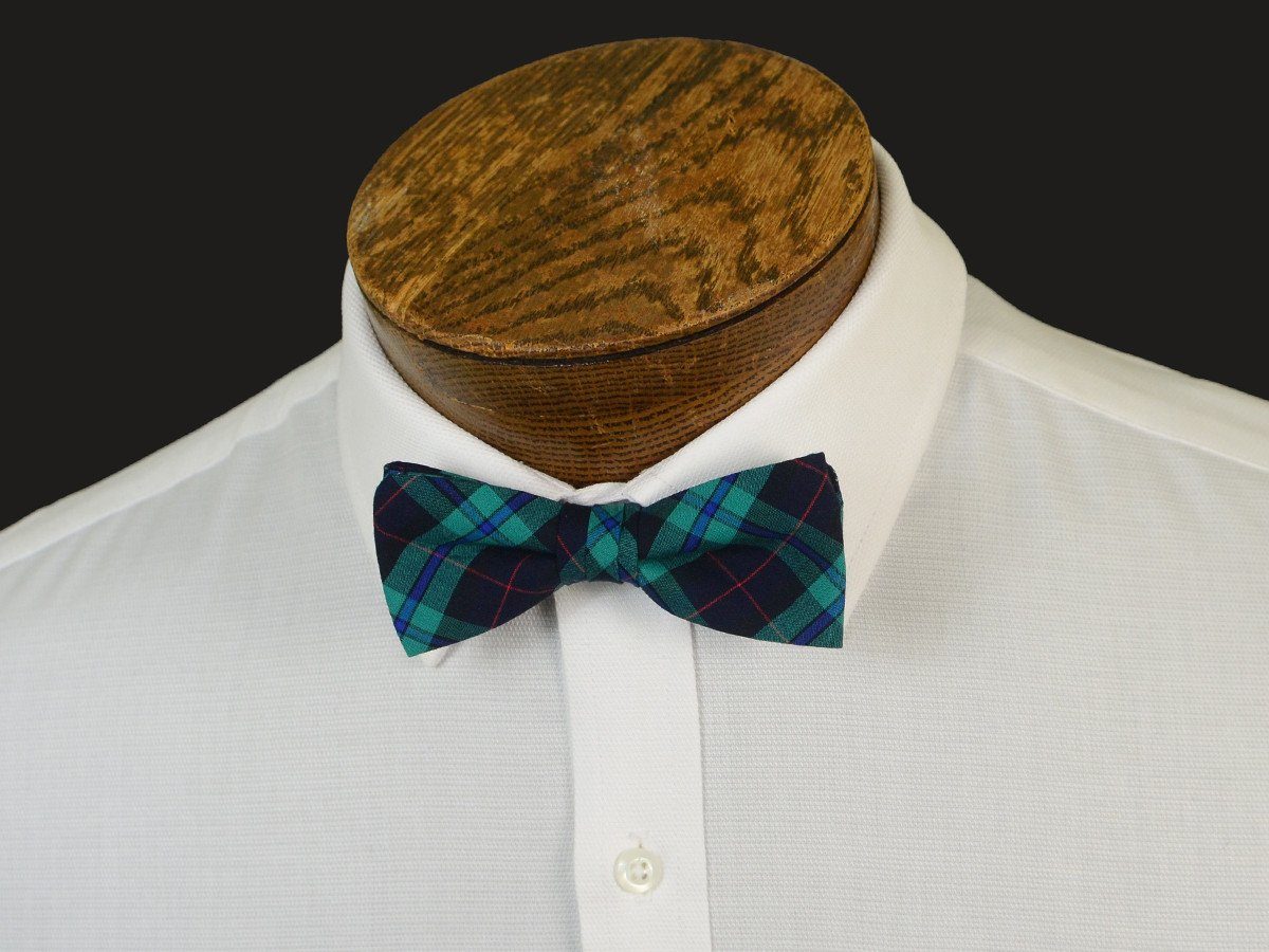 Boy's Bow Tie 20907 Green/Navy Plaid Boys Bow Tie High Cotton