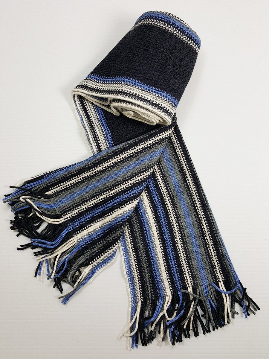 Young Men's Scarf 20932 Navy/Silver/Blue Young Mens Scarf Bruno Piattelli 