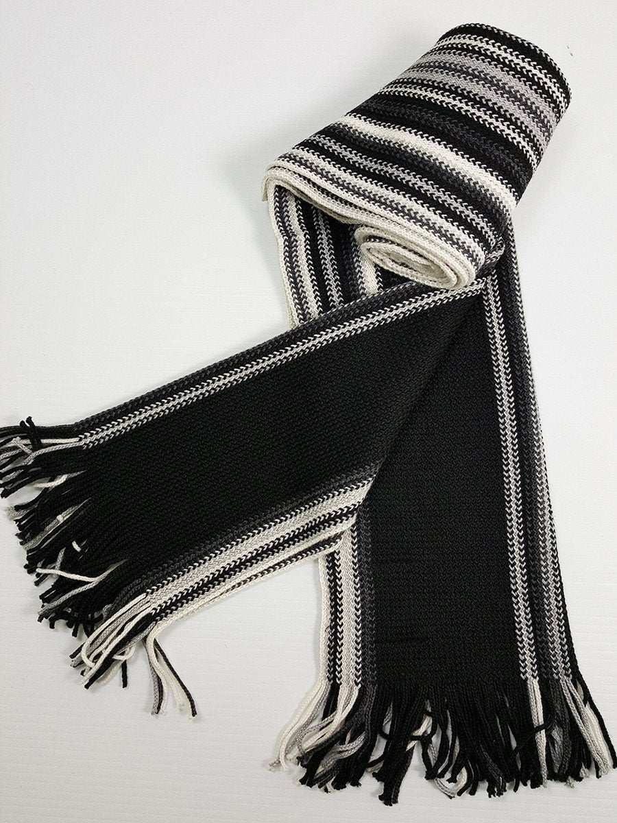 Young Men's Scarf 20933 Black/Silver/White Young Mens Scarf Bruno Piattelli 