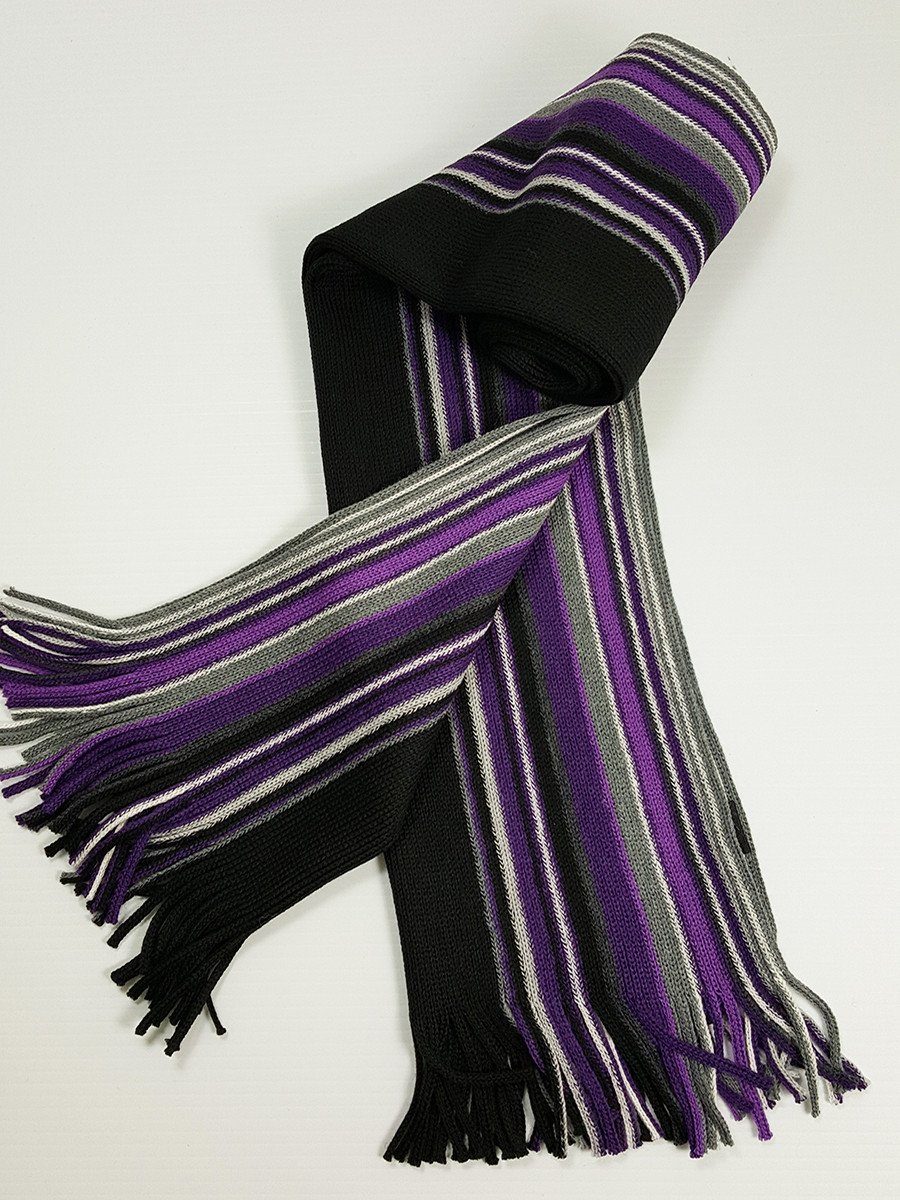 Young Men's Scarf 20934 Purple/Black/Grey Young Mens Scarf Bruno Piattelli
