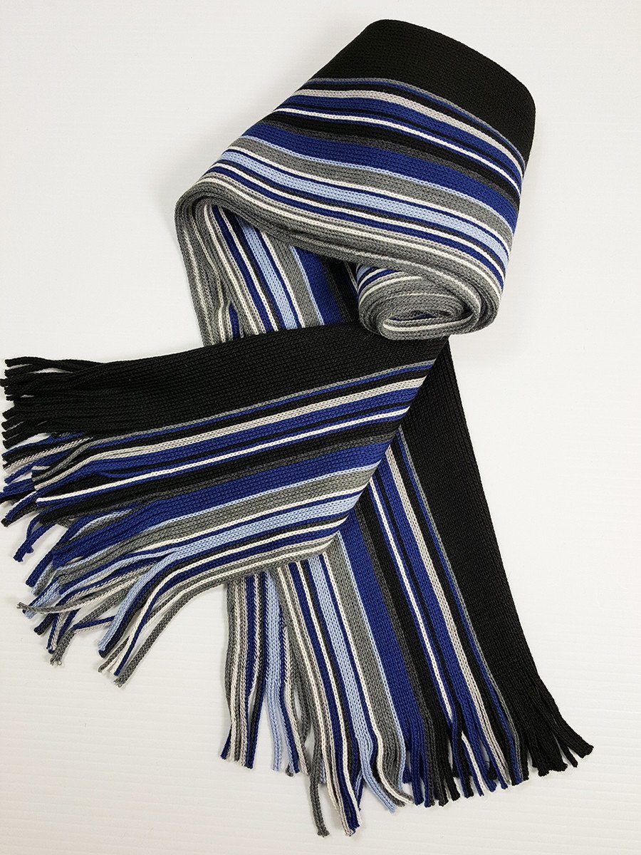 Young Men's Scarf 20935 Blue/Black/Grey Young Mens Scarf Bruno Piattelli