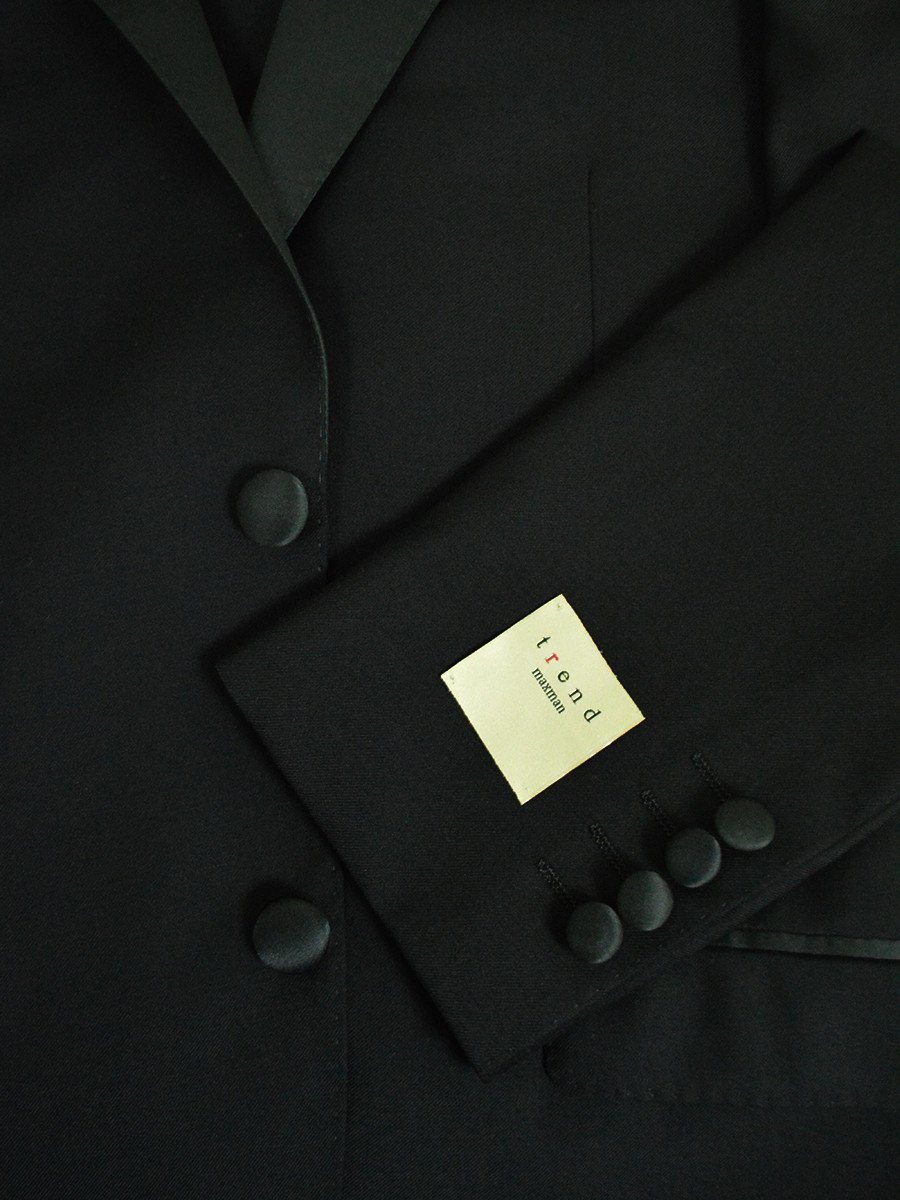 Trend by Maxman 20969 100% Wool Young Men's Tuxedo - Slim Fit - Solid - Black Young Mens Tuxedo Maxman