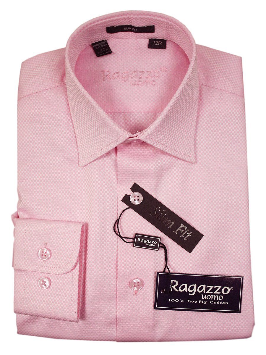 Ragazzo 21083 100% Cotton Boy's Dress Shirt - Box Weave - Pink, Skinny Heritage House - The Boys' Suits Source Ragazzo 21083 100% Cotton Boy's Dress Shirt - Box Weave - Pink, Skinny Heritage House - The Boys' Suits Source