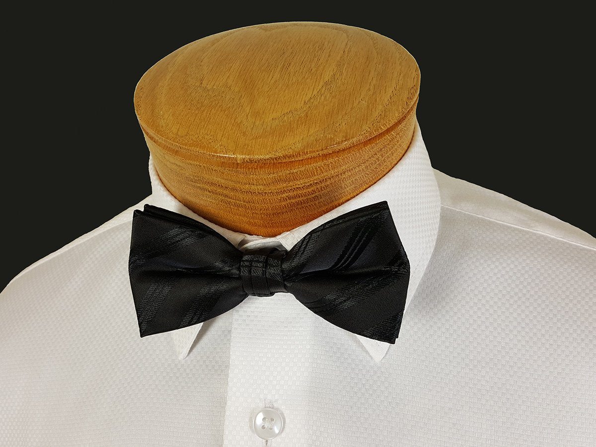 Boy's Bow Tie 21125 Black Tonal Stripe Boys Bow Tie Heritage House