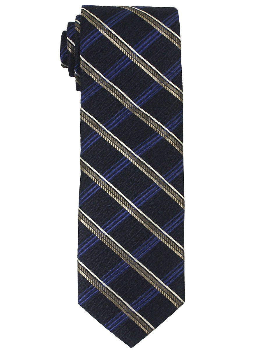Heritage House 21255 100% Woven Silk Boy's Tie - Plaid - Navy/Khaki Boys Tie Heritage House