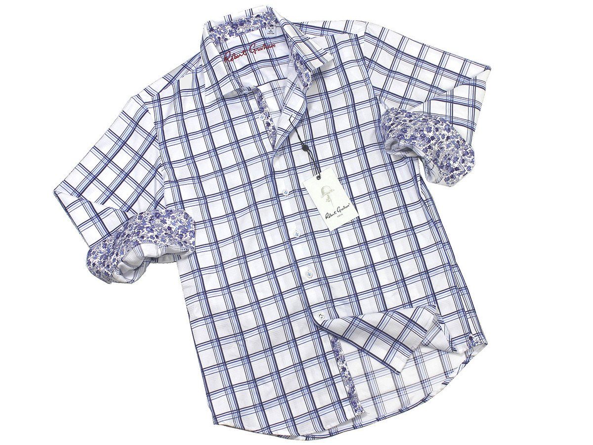 Boy's Sport Shirt 21279 White Check Boys Sport Shirt Robert Graham