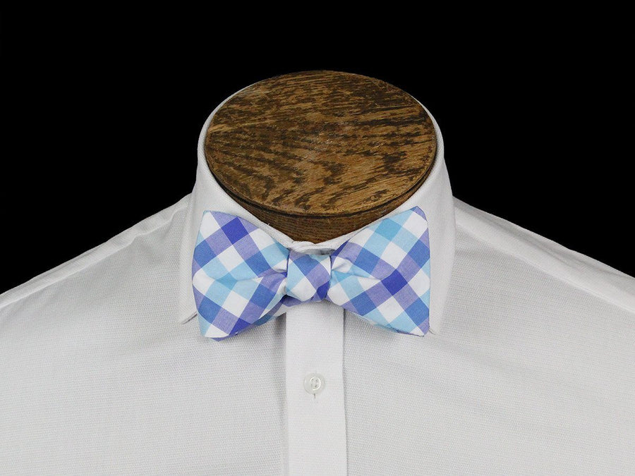 Boy's Bow Tie 21667 Blue/White Check Boys Bow Tie High Cotton 
