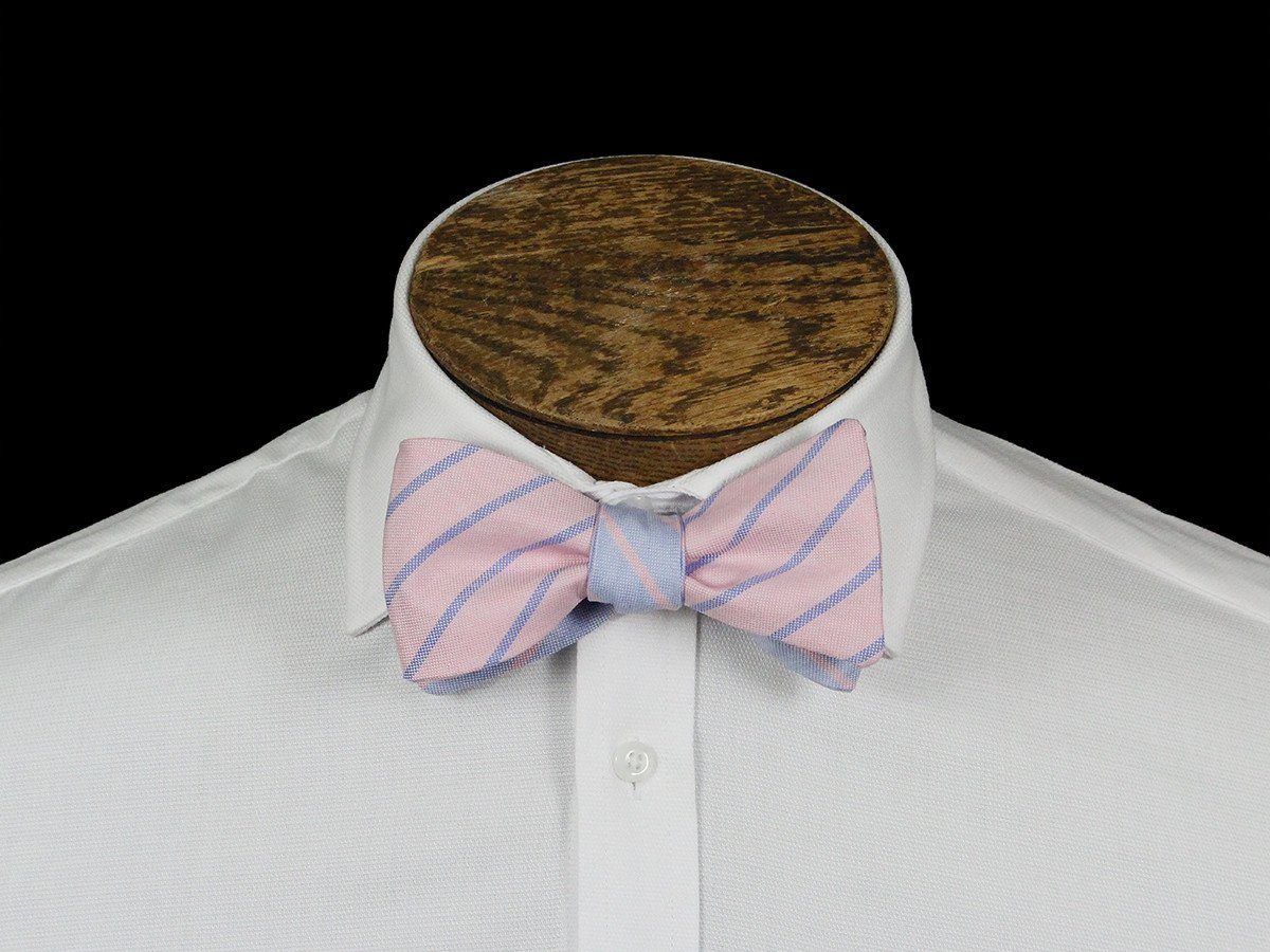 Boy's Bow Tie 21671 Pink/Blue Stripe Boys Bow Tie High Cotton