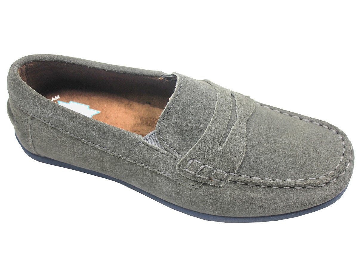 Florsheim 21935 Suede Boy's Shoe - Driving Penny Loafer - Gray Boys Shoes Florsheim