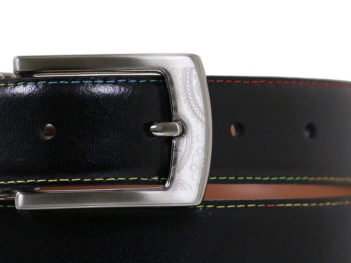 Tallia Orange 22163 Glazed Calf Boy's Belt - Reversible - Cogn/Black Boys Belt Tallia